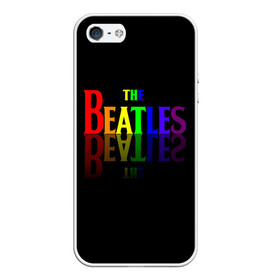 Чехол для iPhone 5/5S матовый с принтом The beatles в Новосибирске, Силикон | Область печати: задняя сторона чехла, без боковых панелей | british | rock | the beatles