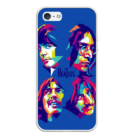 Чехол для iPhone 5/5S матовый с принтом The beatles в Новосибирске, Силикон | Область печати: задняя сторона чехла, без боковых панелей | the beatles | искусство | поп арт