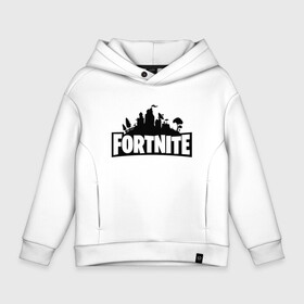 Детское худи Oversize хлопок с принтом Fortnite в Новосибирске, френч-терри — 70% хлопок, 30% полиэстер. Мягкий теплый начес внутри —100% хлопок | боковые карманы, эластичные манжеты и нижняя кромка, капюшон на магнитной кнопке | fortnite