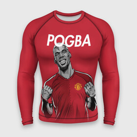 Мужской рашгард 3D с принтом Pogba Manchester United в Новосибирске,  |  | mu | paul | pogba | манчестер юнайтед | мю | погба | форма