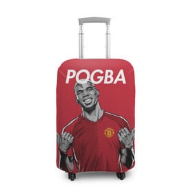 Чехол для чемодана 3D с принтом Pogba Manchester United в Новосибирске, 86% полиэфир, 14% спандекс | двустороннее нанесение принта, прорези для ручек и колес | mu | paul | pogba | манчестер юнайтед | мю | погба | форма