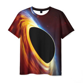 Мужская футболка 3D с принтом Black planet в Новосибирске, 100% полиэфир | прямой крой, круглый вырез горловины, длина до линии бедер | black hole | planet | space | астрономия | вселенная | звёзды | космос | млечный путь | планета | чёрная дыра