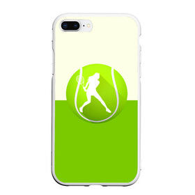Чехол для iPhone 7Plus/8 Plus матовый с принтом Теннис в Новосибирске, Силикон | Область печати: задняя сторона чехла, без боковых панелей | sport | логотип | мяч | спорт | теннис