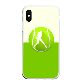 Чехол для iPhone XS Max матовый с принтом Теннис в Новосибирске, Силикон | Область печати: задняя сторона чехла, без боковых панелей | sport | логотип | мяч | спорт | теннис
