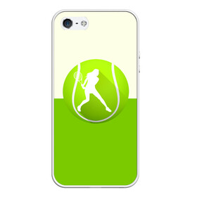Чехол для iPhone 5/5S матовый с принтом Теннис в Новосибирске, Силикон | Область печати: задняя сторона чехла, без боковых панелей | sport | логотип | мяч | спорт | теннис