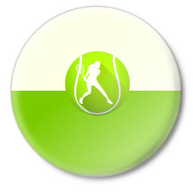 Значок с принтом Теннис в Новосибирске,  металл | круглая форма, металлическая застежка в виде булавки | Тематика изображения на принте: sport | логотип | мяч | спорт | теннис