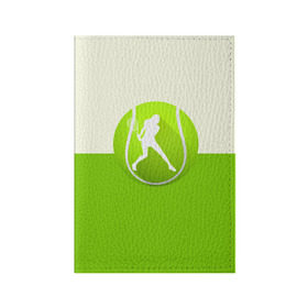 Обложка для паспорта матовая кожа с принтом Теннис в Новосибирске, натуральная матовая кожа | размер 19,3 х 13,7 см; прозрачные пластиковые крепления | sport | логотип | мяч | спорт | теннис