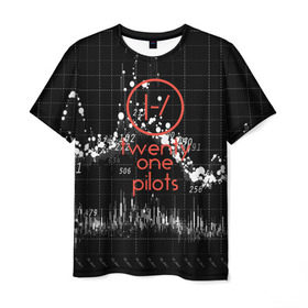 Мужская футболка 3D с принтом Twenty one pilots в Новосибирске, 100% полиэфир | прямой крой, круглый вырез горловины, длина до линии бедер | rock | t.o.p. | top | twenty one pilots | рок