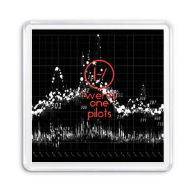 Магнит 55*55 с принтом Twenty one pilots в Новосибирске, Пластик | Размер: 65*65 мм; Размер печати: 55*55 мм | rock | t.o.p. | top | twenty one pilots | рок