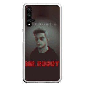 Чехол для Honor 20 с принтом Mr Robot в Новосибирске, Силикон | Область печати: задняя сторона чехла, без боковых панелей | mister robot | mr robot | rami malek | мистер робот | рами малек