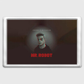 Магнит 45*70 с принтом Mr Robot в Новосибирске, Пластик | Размер: 78*52 мм; Размер печати: 70*45 | Тематика изображения на принте: mister robot | mr robot | rami malek | мистер робот | рами малек