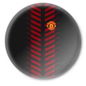 Значок с принтом Manchester United Creative #2 в Новосибирске,  металл | круглая форма, металлическая застежка в виде булавки | Тематика изображения на принте: fc | manchester united | манчестер юнайтед | спорт | футбол