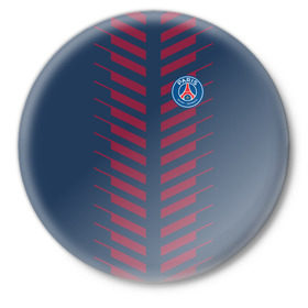 Значок с принтом PSG 2018 Creative в Новосибирске,  металл | круглая форма, металлическая застежка в виде булавки | fc | fly emirates | paris | psg | лого | париж | псж | спорт | спортивные | фк | футбольный клуб