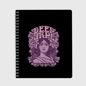 Тетрадь с принтом Deep Purple в Новосибирске, 100% бумага | 48 листов, плотность листов — 60 г/м2, плотность картонной обложки — 250 г/м2. Листы скреплены сбоку удобной пружинной спиралью. Уголки страниц и обложки скругленные. Цвет линий — светло-серый
 | album | british | deep purple | england | heavy metal | rock group | альбом | англия | британская | рок группа | хеви металл