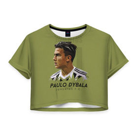 Женская футболка 3D укороченная с принтом Paulo Dybala Juventus FC в Новосибирске, 100% полиэстер | круглая горловина, длина футболки до линии талии, рукава с отворотами | dibala | dybala | juve | juventus | juvi | kit | russia | world cup | бонусная | гостевая | дибала | домашняя | италия | футбол | чемпионат мира | юве | ювентус | юви