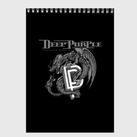 Скетчбук с принтом Deep Purple в Новосибирске, 100% бумага
 | 48 листов, плотность листов — 100 г/м2, плотность картонной обложки — 250 г/м2. Листы скреплены сверху удобной пружинной спиралью | album | british | deep purple | england | heavy metal | rock group | альбом | англия | британская | рок группа | хеви металл