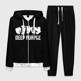 Мужской костюм 3D с принтом Deep Purple в Новосибирске, 100% полиэстер | Манжеты и пояс оформлены тканевой резинкой, двухслойный капюшон со шнурком для регулировки, карманы спереди | album | british | deep purple | england | heavy metal | rock group | альбом | англия | британская | рок группа | хеви металл