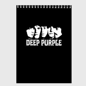 Скетчбук с принтом Deep Purple в Новосибирске, 100% бумага
 | 48 листов, плотность листов — 100 г/м2, плотность картонной обложки — 250 г/м2. Листы скреплены сверху удобной пружинной спиралью | album | british | deep purple | england | heavy metal | rock group | альбом | англия | британская | рок группа | хеви металл