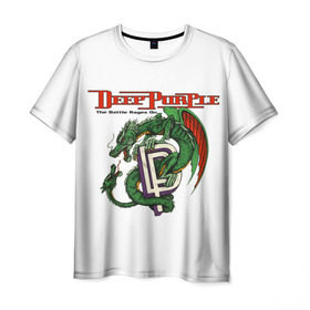 Мужская футболка 3D с принтом Deep Purple в Новосибирске, 100% полиэфир | прямой крой, круглый вырез горловины, длина до линии бедер | album | british | deep purple | england | heavy metal | rock group | альбом | англия | британская | рок группа | хеви металл