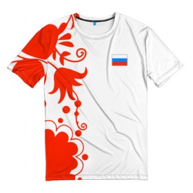 Мужская футболка 3D с принтом Russia - White Collection 2018 в Новосибирске, 100% полиэфир | прямой крой, круглый вырез горловины, длина до линии бедер | 0x000000123 | black collection | russia | россия