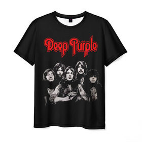 Мужская футболка 3D с принтом Deep Purple в Новосибирске, 100% полиэфир | прямой крой, круглый вырез горловины, длина до линии бедер | Тематика изображения на принте: album | british | deep purple | england | heavy metal | rock group | альбом | англия | британская | рок группа | хеви металл