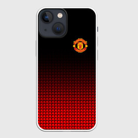 Чехол для iPhone 13 mini с принтом МАНЧЕСТЕР ЮНАЙТЕД | FCMU | MANCHESTER UNITED в Новосибирске,  |  | emirates | fc | manchester united | абстракция | геометрия | зож | клуб | линии | манчестер юнайтед | модные | мяч | россии | спорт | спортивные | стиль | тренды | футбол | футбольный клуб | экстрим | эмблема