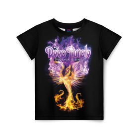 Детская футболка 3D с принтом Deep Purple в Новосибирске, 100% гипоаллергенный полиэфир | прямой крой, круглый вырез горловины, длина до линии бедер, чуть спущенное плечо, ткань немного тянется | album | british | deep purple | england | heavy metal | rock group | альбом | англия | британская | рок группа | хеви металл