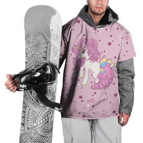 Накидка на куртку 3D с принтом Единорог, в Новосибирске, 100% полиэстер |  | anime | bow | hair | horn | horse | pink | pony | star | unicorn | анимэ | бант | единорог | звезды | конь | кудри | лошадка | пони | рог | розовые