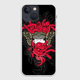 Чехол для iPhone 13 mini с принтом Горгона Медуза в Новосибирске,  |  | face | fashion | gorgon medusa | hair | head | lady | monster | snake | style | the protectress | woman | волосы | голова | горгона медуза | женщина | защитница | змеи | лицо | мода | повелительница | стиль | чудовище