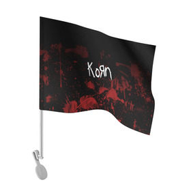 Флаг для автомобиля с принтом Korn в Новосибирске, 100% полиэстер | Размер: 30*21 см | korn | koяn | альтернативный | арвизу | гранж | грув | группа | дэвис | корн | коян | лузье | манки | метал | музыка | нюметал | панк | песни | рок | уэлч | филди | филипп | хэд | шаффер