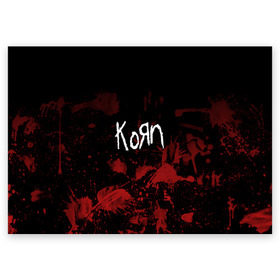 Поздравительная открытка с принтом Korn в Новосибирске, 100% бумага | плотность бумаги 280 г/м2, матовая, на обратной стороне линовка и место для марки
 | Тематика изображения на принте: korn | koяn | альтернативный | арвизу | гранж | грув | группа | дэвис | корн | коян | лузье | манки | метал | музыка | нюметал | панк | песни | рок | уэлч | филди | филипп | хэд | шаффер