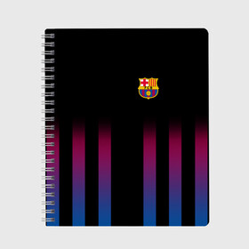 Тетрадь с принтом FC Barcelona Color Line в Новосибирске, 100% бумага | 48 листов, плотность листов — 60 г/м2, плотность картонной обложки — 250 г/м2. Листы скреплены сбоку удобной пружинной спиралью. Уголки страниц и обложки скругленные. Цвет линий — светло-серый
 | fc barcelona | fcb | барселона | спорт | спортивные | фк | футбол