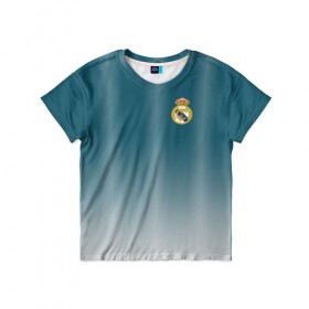 Детская футболка 3D с принтом Real Madrid 2018 Gradient в Новосибирске, 100% гипоаллергенный полиэфир | прямой крой, круглый вырез горловины, длина до линии бедер, чуть спущенное плечо, ткань немного тянется | 