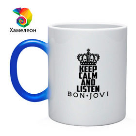 Кружка хамелеон с принтом Keep calm and listen BJ в Новосибирске, керамика | меняет цвет при нагревании, емкость 330 мл | 