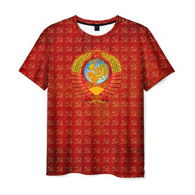 Мужская футболка 3D с принтом Пролетарии в Новосибирске, 100% полиэфир | прямой крой, круглый вырез горловины, длина до линии бедер | Тематика изображения на принте: ussr | кпсс | партия | серп молот | советский союз | ссср