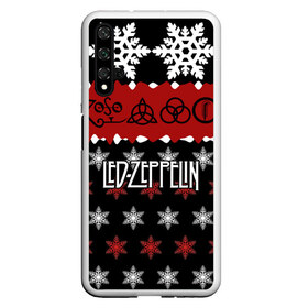 Чехол для Honor 20 с принтом Праздничный Led Zeppelin в Новосибирске, Силикон | Область печати: задняя сторона чехла, без боковых панелей | led zeppelin | блюз | группа | джимми пейдж | джон генри бонэм | джон пол джонс | знак | красный | лед зепелен | лед зеппелин | метал | надпись | новогодний | новый год | праздник | роберт плант | рождество