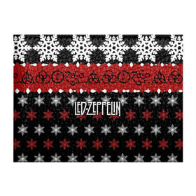 Обложка для студенческого билета с принтом Праздничный Led Zeppelin в Новосибирске, натуральная кожа | Размер: 11*8 см; Печать на всей внешней стороне | led zeppelin | блюз | группа | джимми пейдж | джон генри бонэм | джон пол джонс | знак | красный | лед зепелен | лед зеппелин | метал | надпись | новогодний | новый год | праздник | роберт плант | рождество
