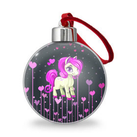 Ёлочный шар с принтом Pony в Новосибирске, Пластик | Диаметр: 77 мм | pink | poni | pony | лошадка | лошадь | пони | розовый