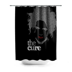 Штора 3D для ванной с принтом The Cure в Новосибирске, 100% полиэстер | плотность материала — 100 г/м2. Стандартный размер — 146 см х 180 см. По верхнему краю — пластиковые люверсы для креплений. В комплекте 10 пластиковых колец | robert smith | rock band | the cure | uk | британия | роберт смит | рок группа