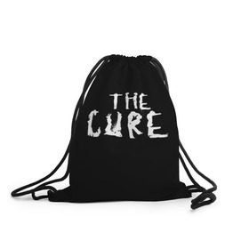 Рюкзак-мешок 3D с принтом The Cure в Новосибирске, 100% полиэстер | плотность ткани — 200 г/м2, размер — 35 х 45 см; лямки — толстые шнурки, застежка на шнуровке, без карманов и подкладки | robert smith | rock band | the cure | uk | британия | роберт смит | рок группа