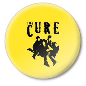 Значок с принтом The Cure в Новосибирске,  металл | круглая форма, металлическая застежка в виде булавки | robert smith | rock band | the cure | uk | британия | роберт смит | рок группа