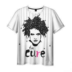 Мужская футболка 3D с принтом The Cure в Новосибирске, 100% полиэфир | прямой крой, круглый вырез горловины, длина до линии бедер | robert smith | rock band | the cure | uk | британия | роберт смит | рок группа