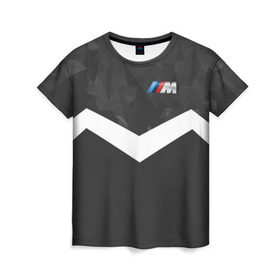 Женская футболка 3D с принтом BMW Militayry Sport II в Новосибирске, 100% полиэфир ( синтетическое хлопкоподобное полотно) | прямой крой, круглый вырез горловины, длина до линии бедер | 