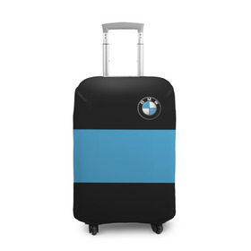 Чехол для чемодана 3D с принтом BMW 2018 Blue Line в Новосибирске, 86% полиэфир, 14% спандекс | двустороннее нанесение принта, прорези для ручек и колес | bmw | автомобильные | бмв | машины
