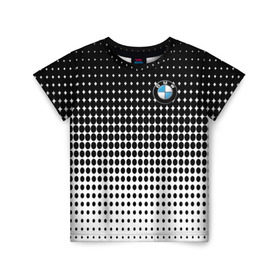 Детская футболка 3D с принтом BMW 2018 Black and White IV в Новосибирске, 100% гипоаллергенный полиэфир | прямой крой, круглый вырез горловины, длина до линии бедер, чуть спущенное плечо, ткань немного тянется | bmw | автомобильные | бмв | машины