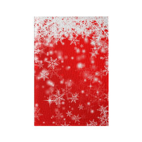 Обложка для паспорта матовая кожа с принтом Новогоднее чудо 1 в Новосибирске, натуральная матовая кожа | размер 19,3 х 13,7 см; прозрачные пластиковые крепления | Тематика изображения на принте: новый год | снег | снежинки