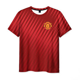 Мужская футболка 3D с принтом Manchester United Sportwear в Новосибирске, 100% полиэфир | прямой крой, круглый вырез горловины, длина до линии бедер | Тематика изображения на принте: emirates | fc | manchester united | геометрия | манчестер юнайтед | спорт | футбол | футбольный клуб | эмблема