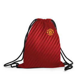 Рюкзак-мешок 3D с принтом Manchester United Sportwear в Новосибирске, 100% полиэстер | плотность ткани — 200 г/м2, размер — 35 х 45 см; лямки — толстые шнурки, застежка на шнуровке, без карманов и подкладки | emirates | fc | manchester united | геометрия | манчестер юнайтед | спорт | футбол | футбольный клуб | эмблема