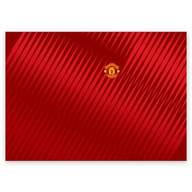 Поздравительная открытка с принтом Manchester United Sportwear в Новосибирске, 100% бумага | плотность бумаги 280 г/м2, матовая, на обратной стороне линовка и место для марки
 | Тематика изображения на принте: emirates | fc | manchester united | геометрия | манчестер юнайтед | спорт | футбол | футбольный клуб | эмблема