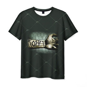 Мужская футболка 3D с принтом Korn в Новосибирске, 100% полиэфир | прямой крой, круглый вырез горловины, длина до линии бедер | Тематика изображения на принте: korn | koяn | альтернативный | арвизу | гранж | грув | дэвис | корн | коян | лузье | манки | метал | нюметал | панк | рок группа | уэлч | филди | филипп | хэд | шаффер